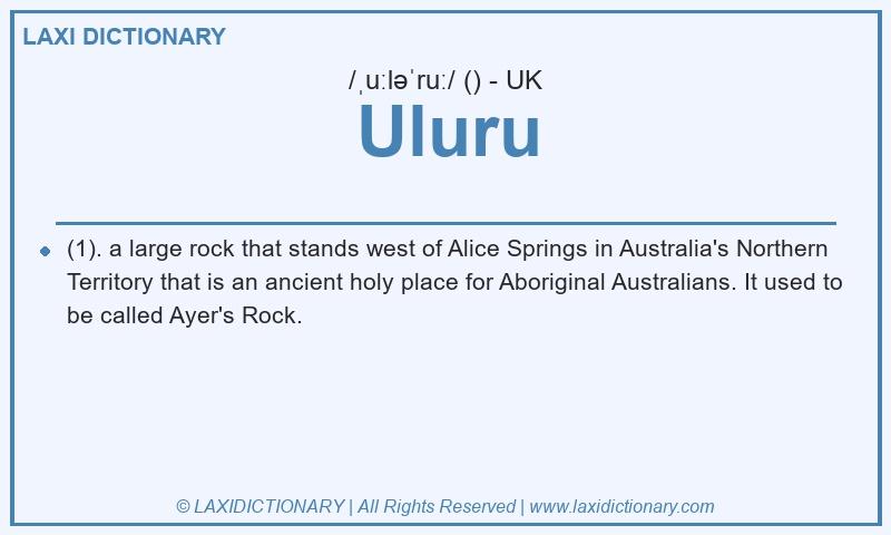 Definition Uluru in British English