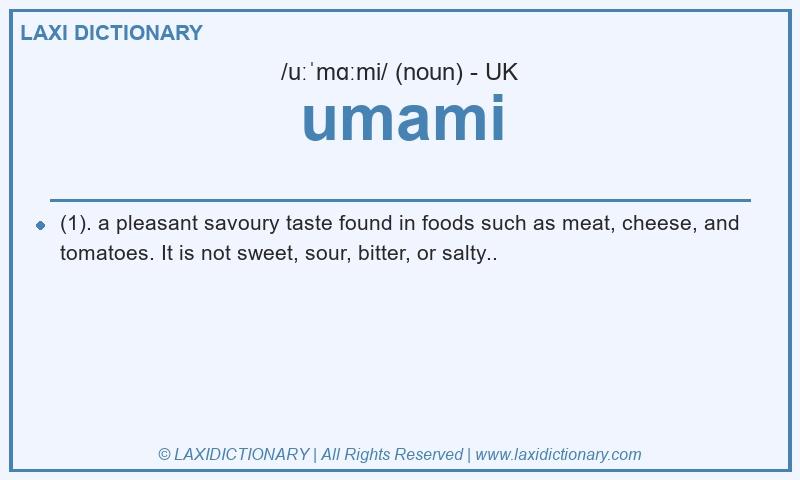 Definition umami in British English
