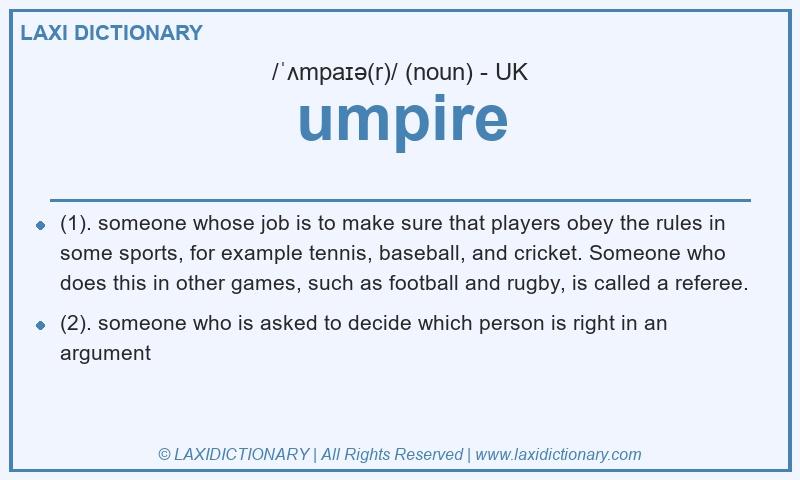 Definition umpire in British English