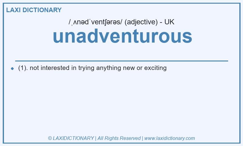 Definition unadventurous in British English