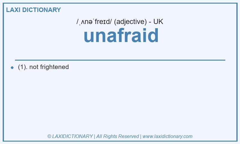 Definition unafraid in British English