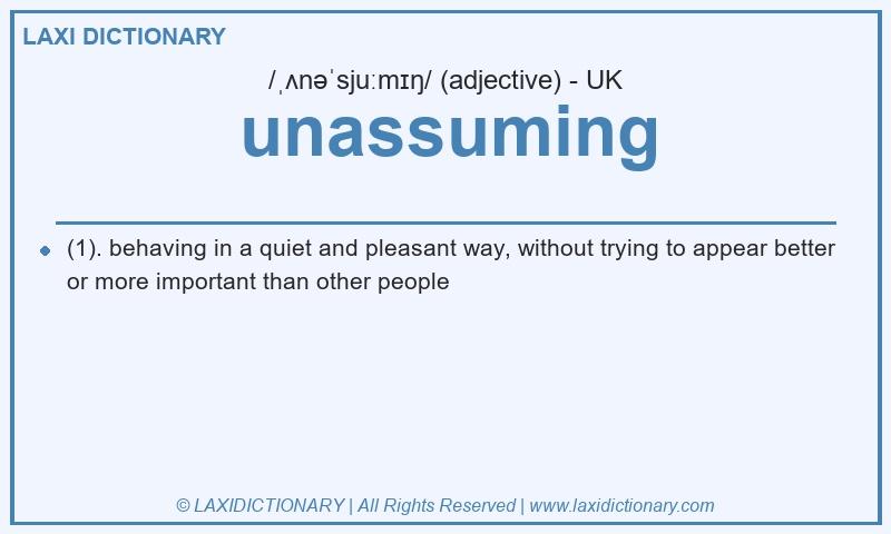 Definition unassuming in British English