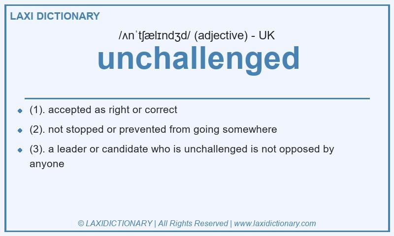 Definition unchallenged in British English