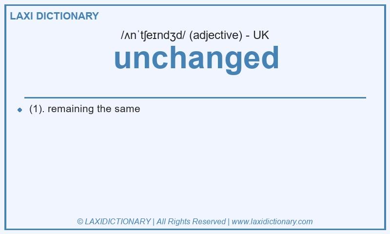 Definition unchanged in British English