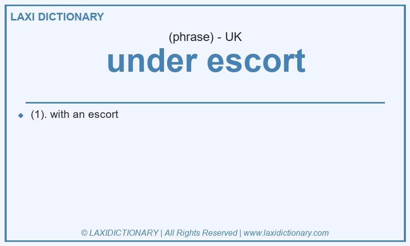 Definition under escort in British English