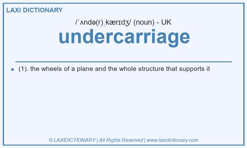 Definition undercarriage in British English