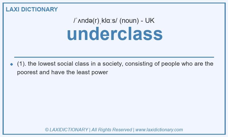 Definition underclass in British English