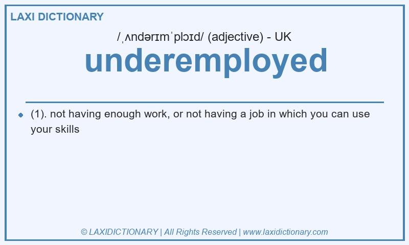 Definition underemployed in British English