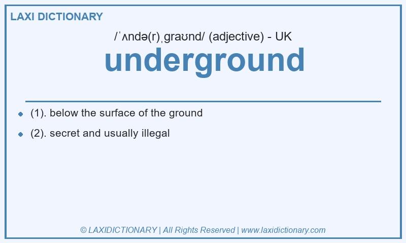 Definition underground in British English