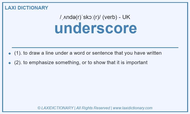Definition underscore in British English