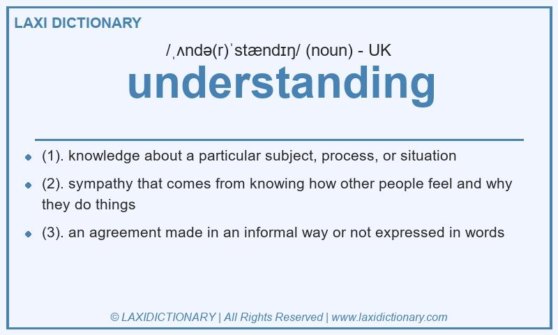 Definition understanding in British English
