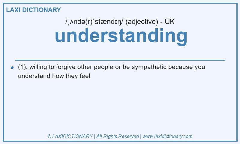 Definition understanding in British English