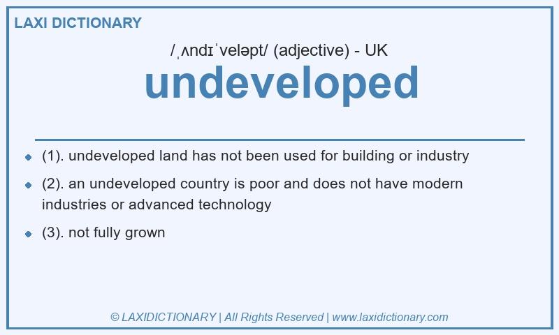 Definition undeveloped in British English