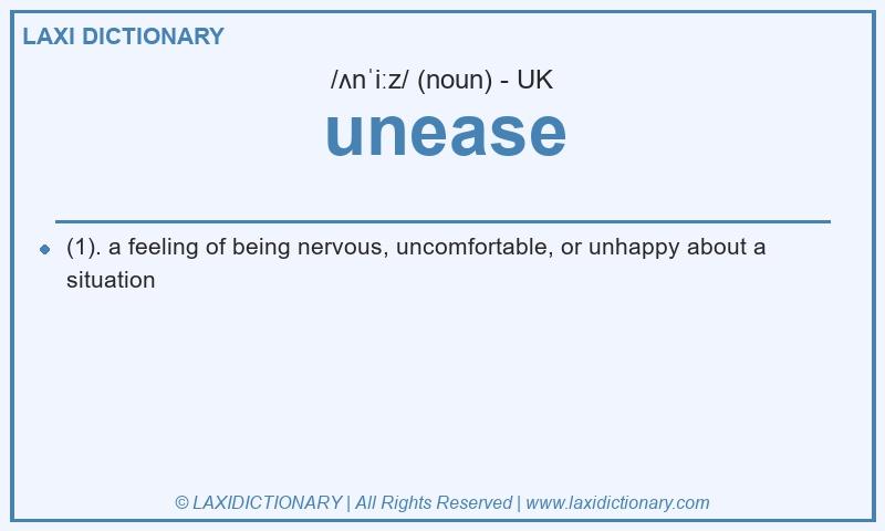 Definition unease in British English