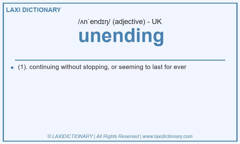 Definition unending in British English
