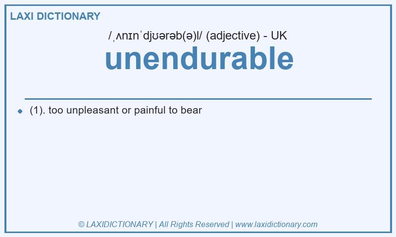 Definition unendurable in British English