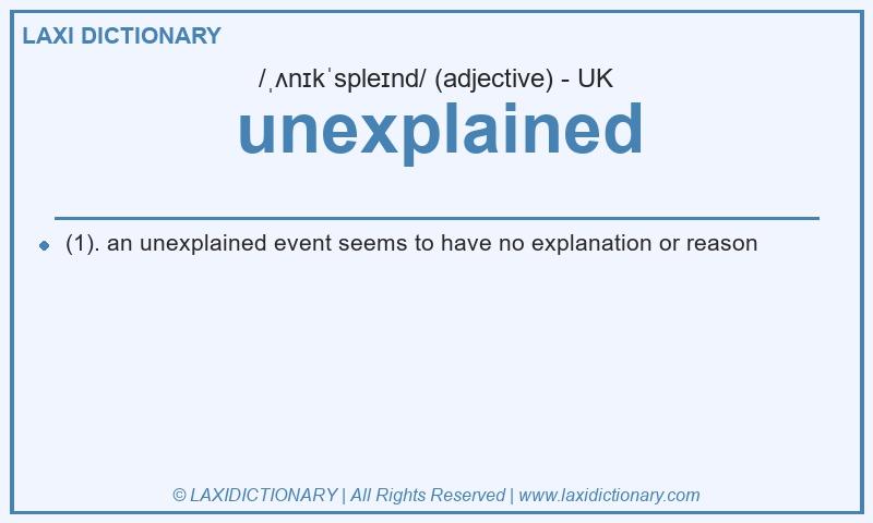 Definition unexplained in British English