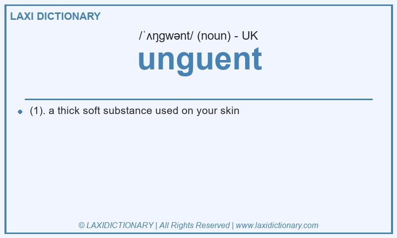 Definition unguent in British English