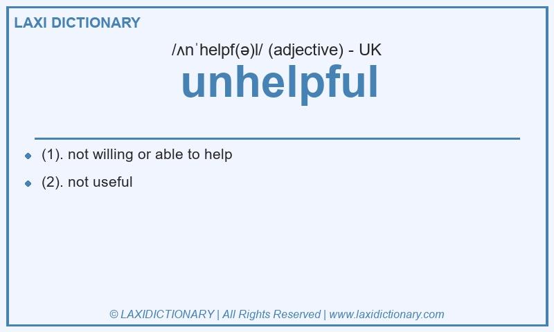 Definition unhelpful in British English
