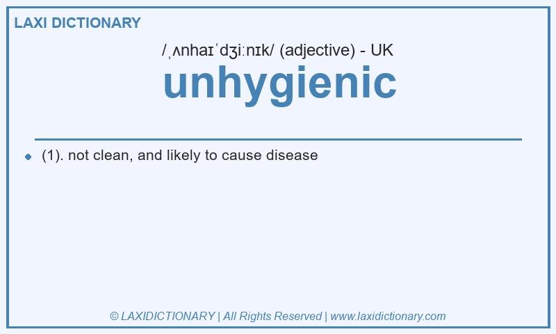 Definition unhygienic in British English