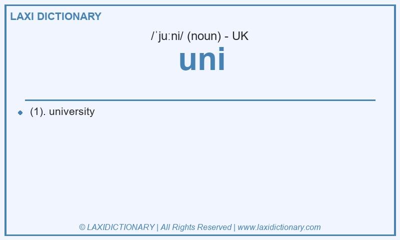Definition uni in British English