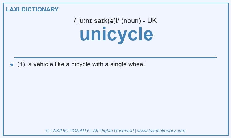 Definition unicycle in British English
