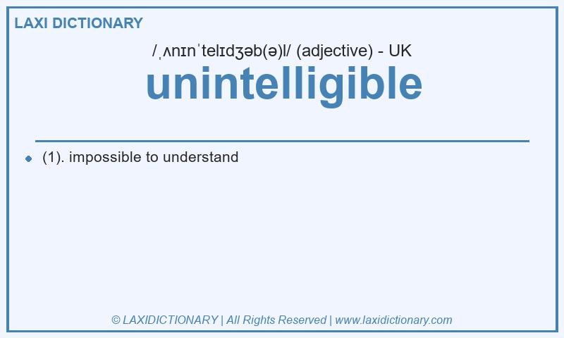 Definition unintelligible in British English