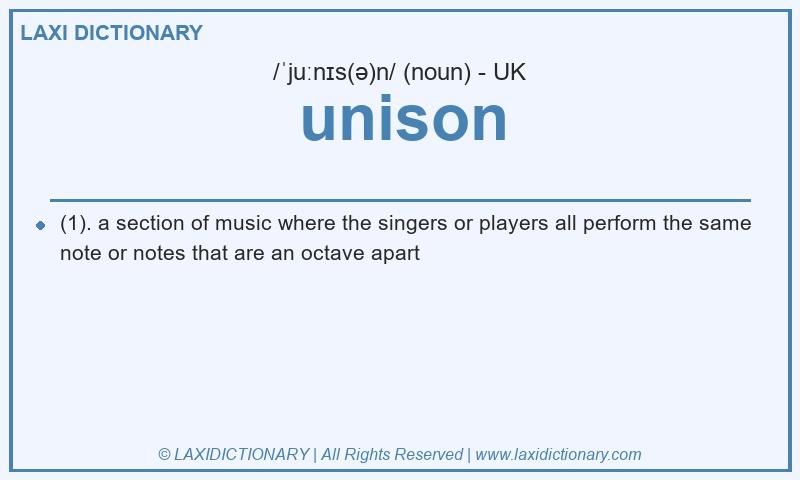 Definition unison in British English