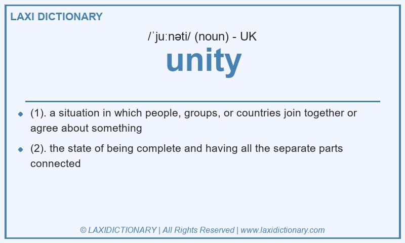 Definition unity in British English