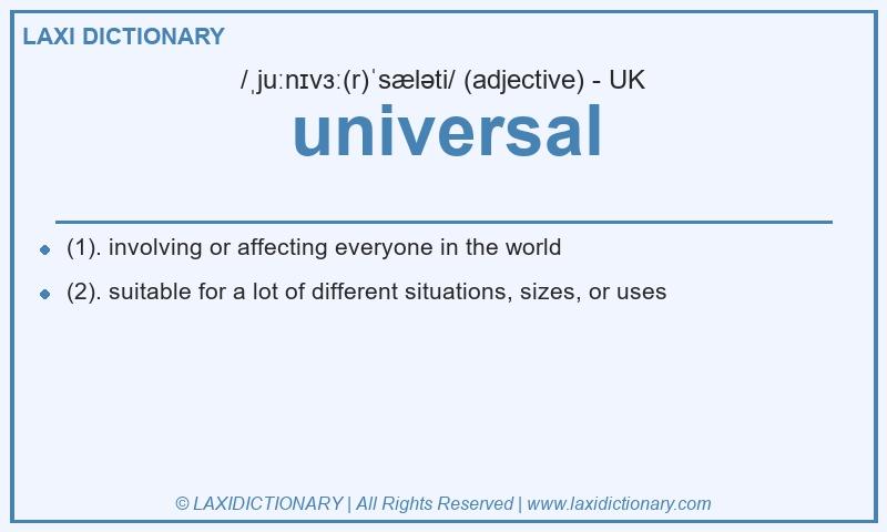 Definition universal in British English