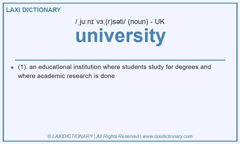 Definition university in British English