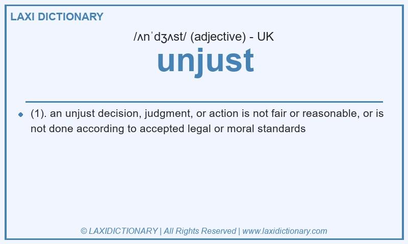 Definition unjust in British English