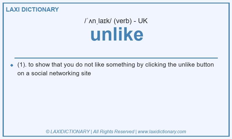 Definition unlike in British English