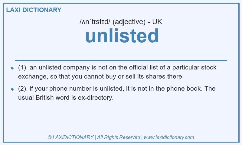 Definition unlisted in British English