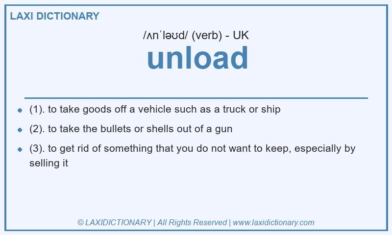 Definition unload in British English