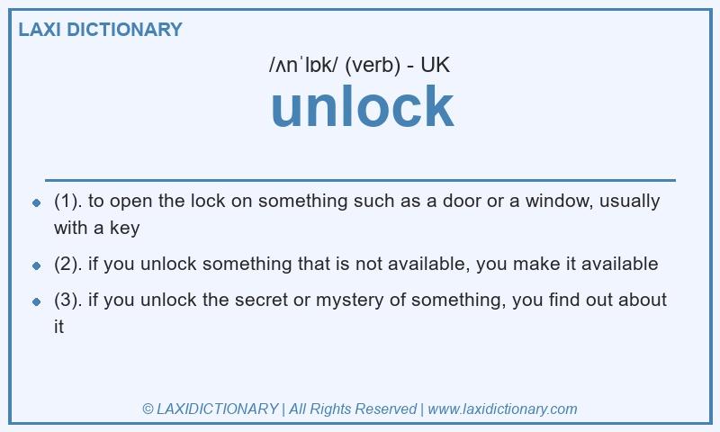 Definition unlock in British English