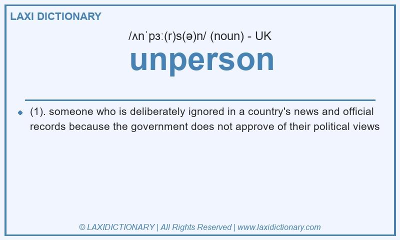 Definition unperson in British English