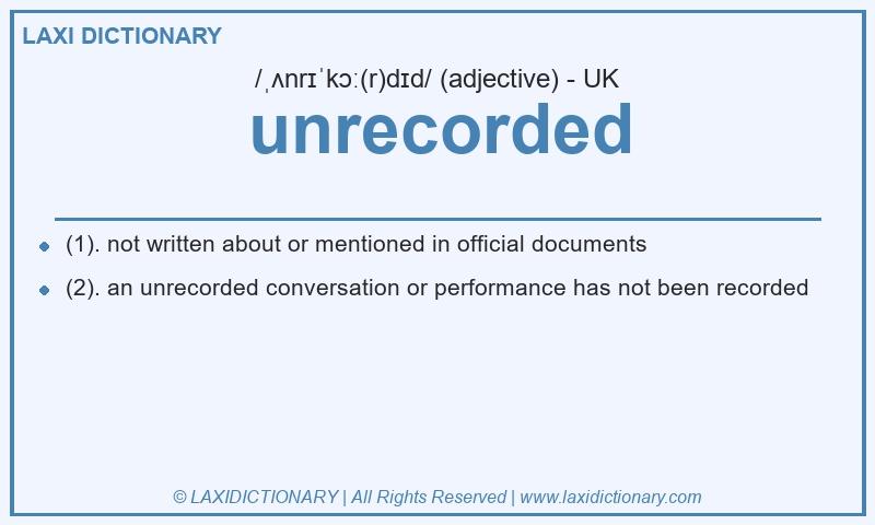Definition unrecorded in British English