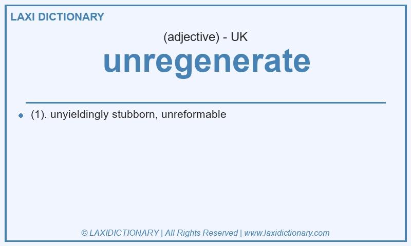 Definition unregenerate in British English