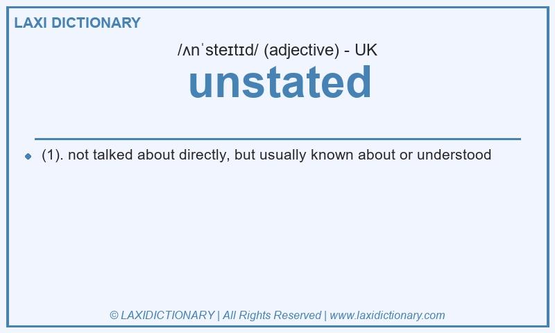 Definition unstated in British English