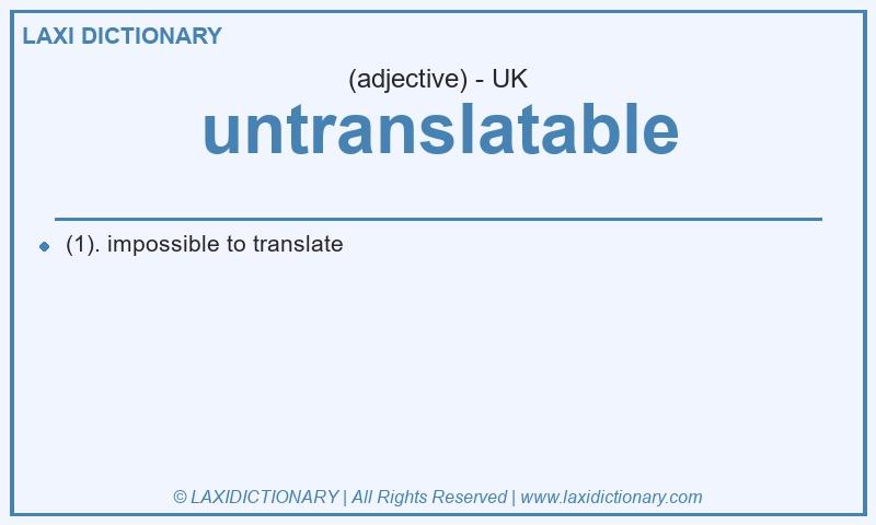 Definition untranslatable in British English