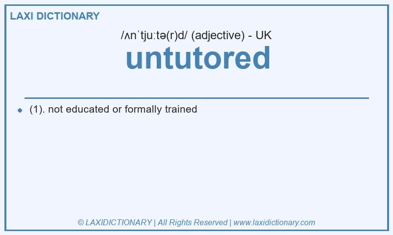 Definition untutored in British English