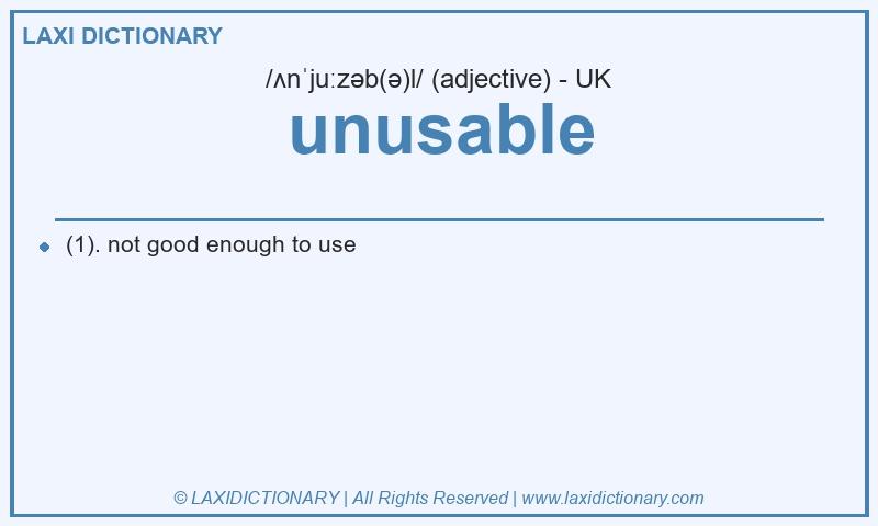 Definition unusable in British English