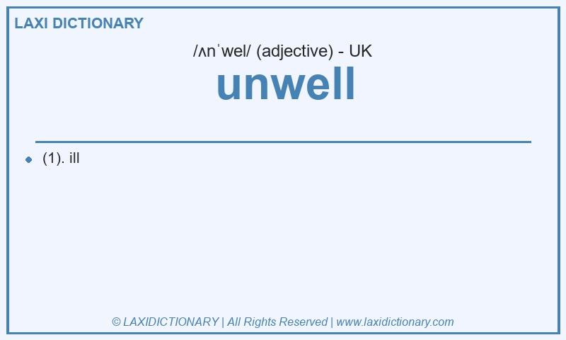 Definition unwell in British English