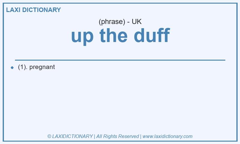 Definition up the duff in British English
