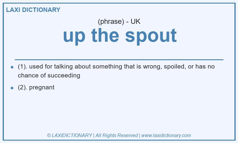 Definition up the spout in British English