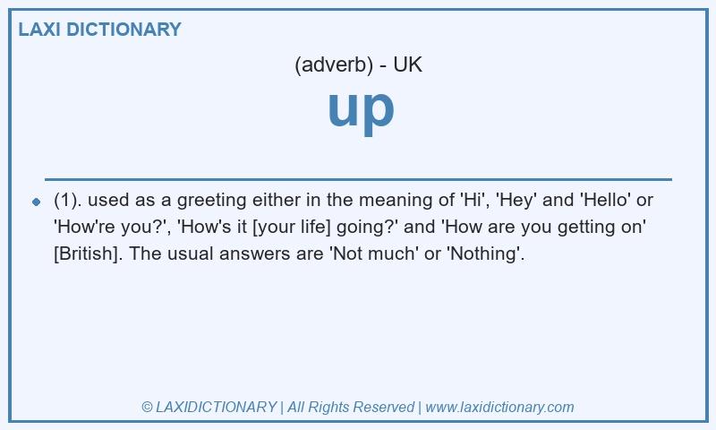 Definition up in British English