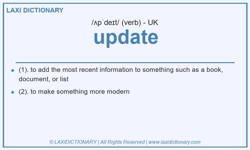 Definition update in British English