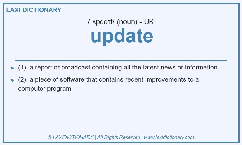 Definition update in British English