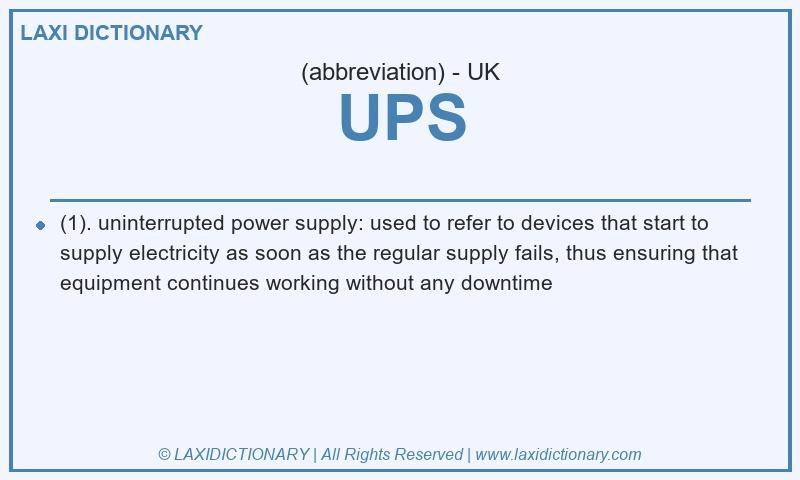 Definition UPS in British English